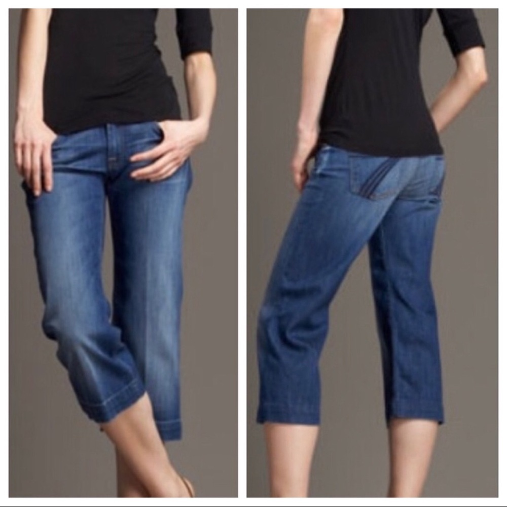 🌴7 for all Mankind DOJO Dark Wash Capris Size 29